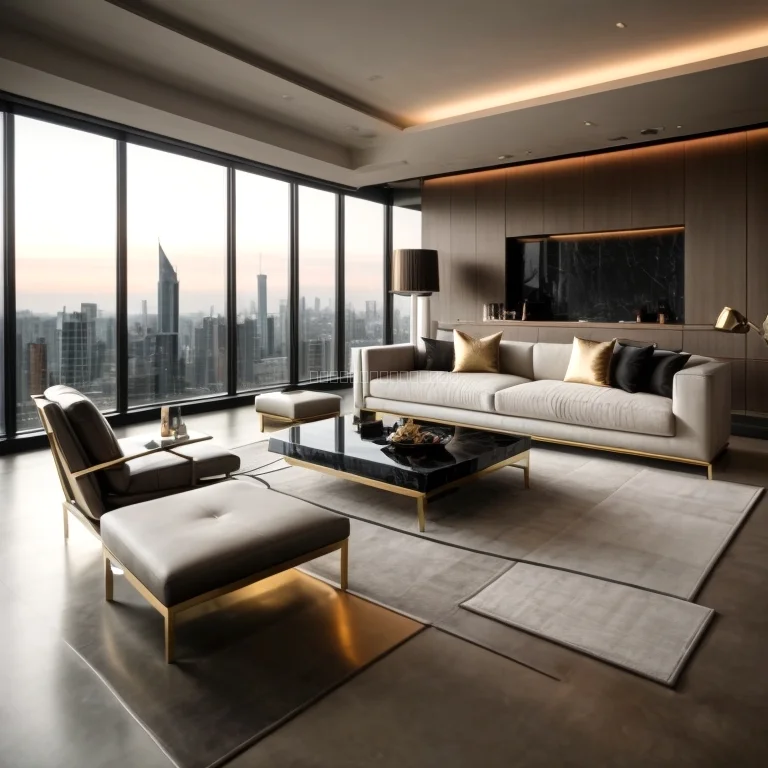 Panoramic view from a high-rise apartment in Kuwait City